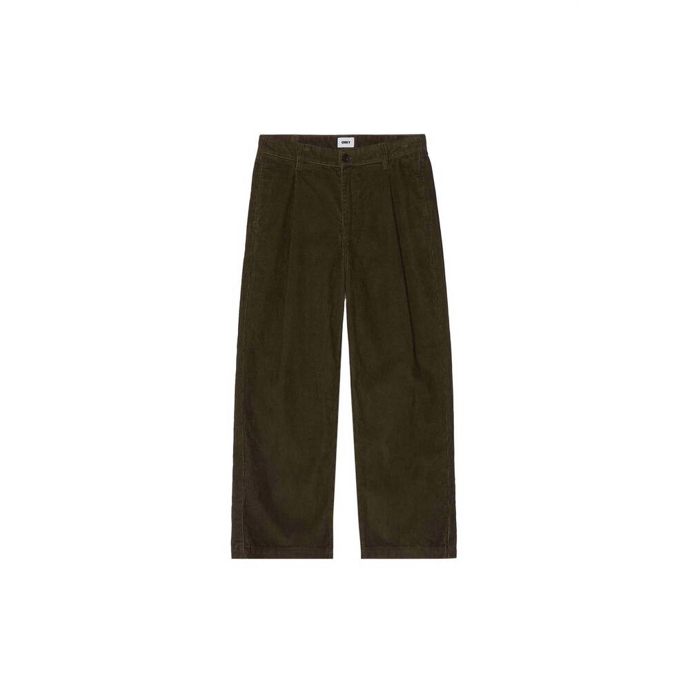NEW OBEY CLOTHING men's dean faded wash cord pants in black olive